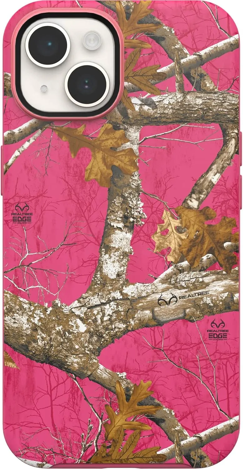 OtterBox iPhone 14 & iPhone 13 Symmetry Series  Case - Realtree Flamingo Pink (Camo), Ultra-Sleek, Snaps to MagSafe, Raised Edges Protect Camera & Screen