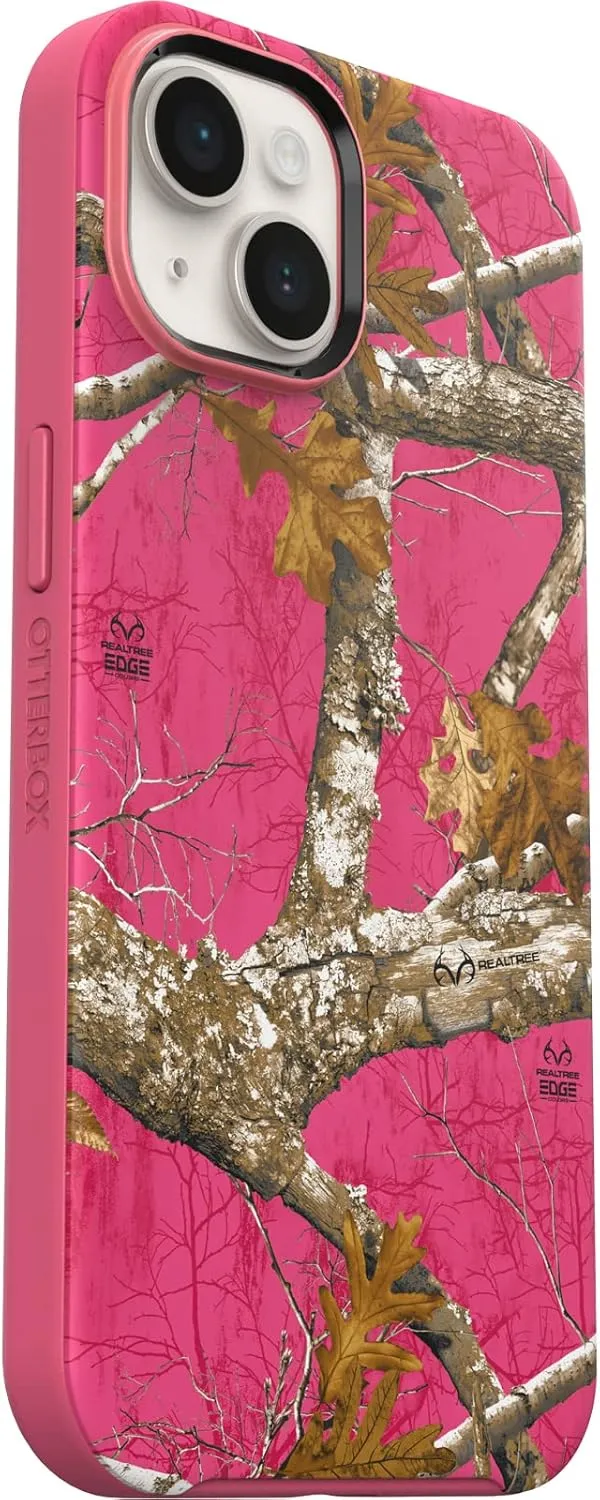 OtterBox iPhone 14 & iPhone 13 Symmetry Series  Case - Realtree Flamingo Pink (Camo), Ultra-Sleek, Snaps to MagSafe, Raised Edges Protect Camera & Screen