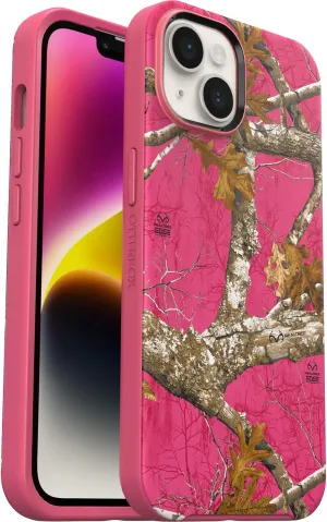 OtterBox iPhone 14 & iPhone 13 Symmetry Series  Case - Realtree Flamingo Pink (Camo), Ultra-Sleek, Snaps to MagSafe, Raised Edges Protect Camera & Screen
