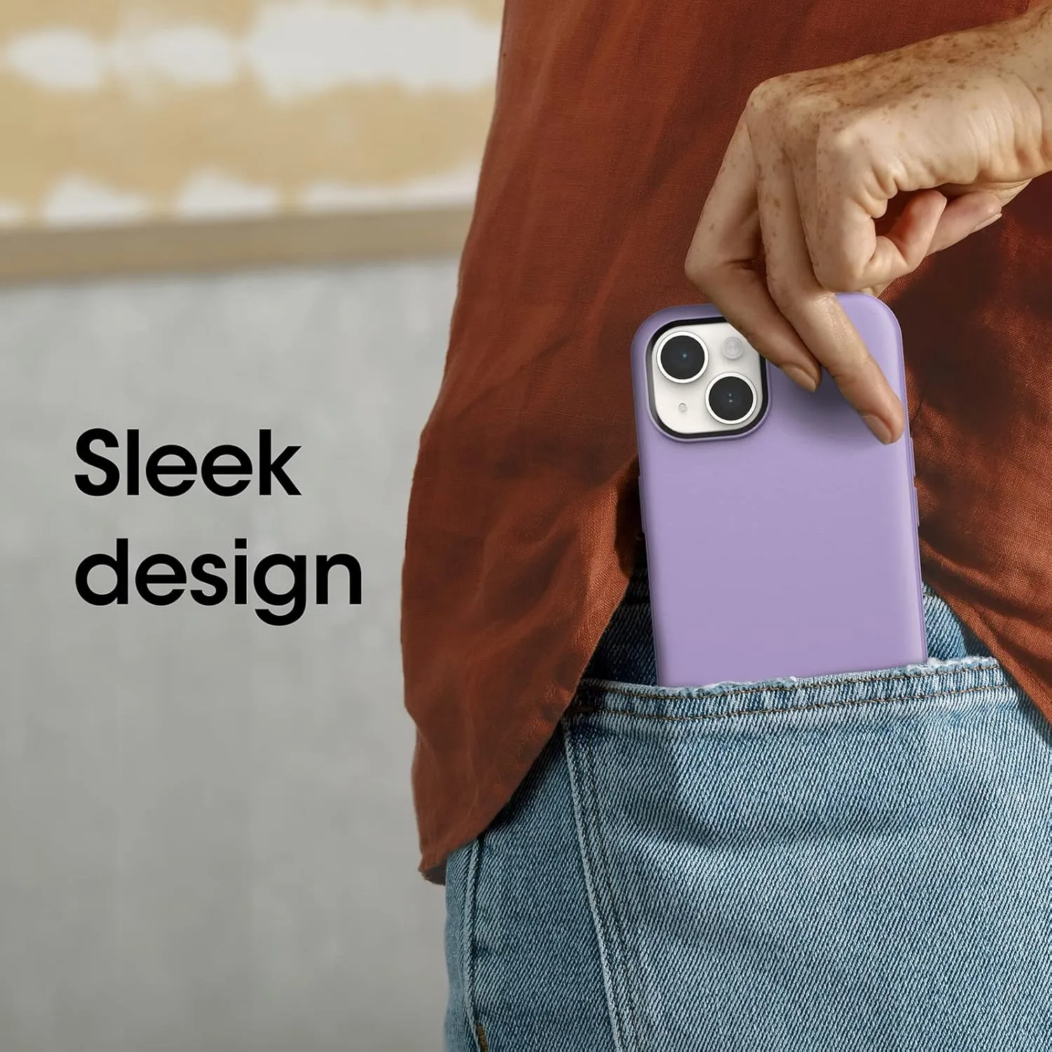 OtterBox iPhone 14 & iPhone 13 Symmetry Series  Case - You Lilac IT (Purple), Ultra-Sleek, Snaps to MagSafe, Raised Edges Protect Camera & Screen
