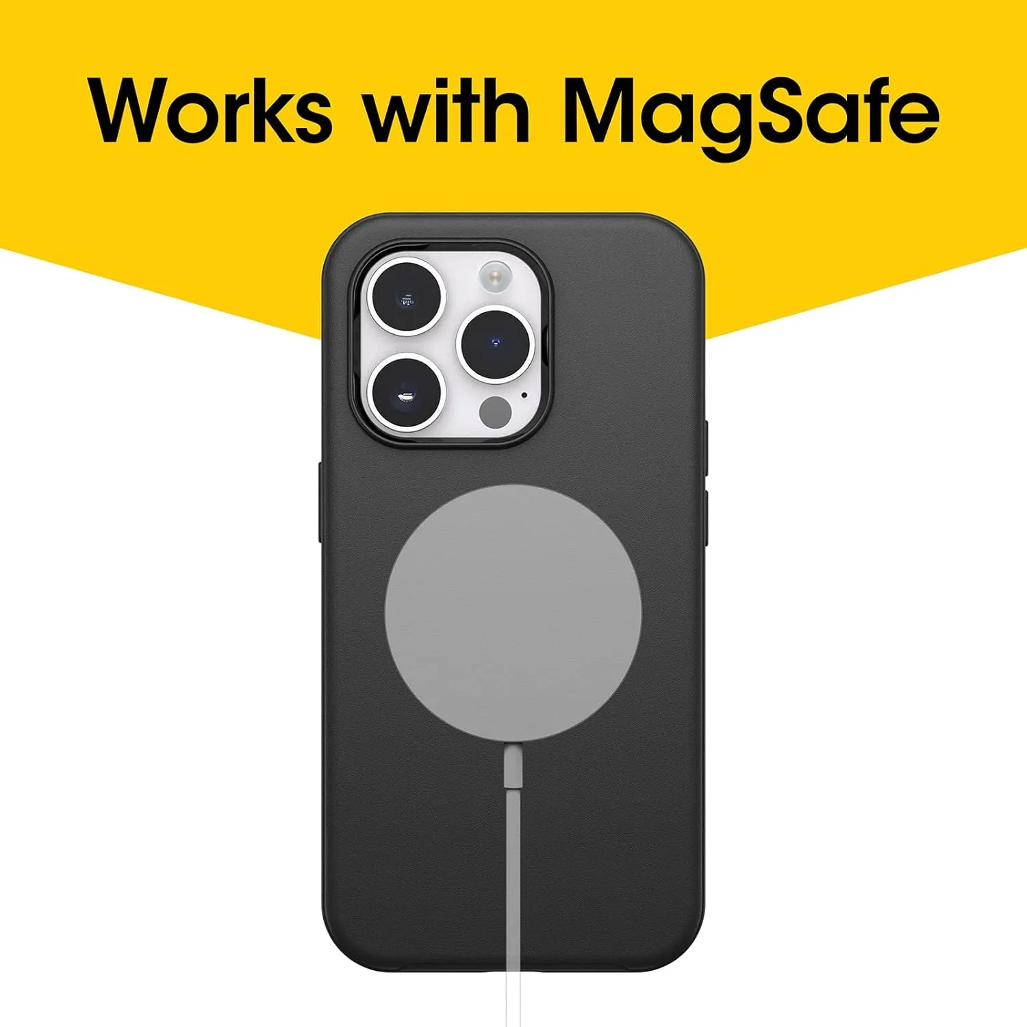 OtterBox iPhone 14 Pro (ONLY) Symmetry Series  Case - Black, Ultra-Sleek, Snaps to MagSafe, Raised Edges Protect Camera & Screen
