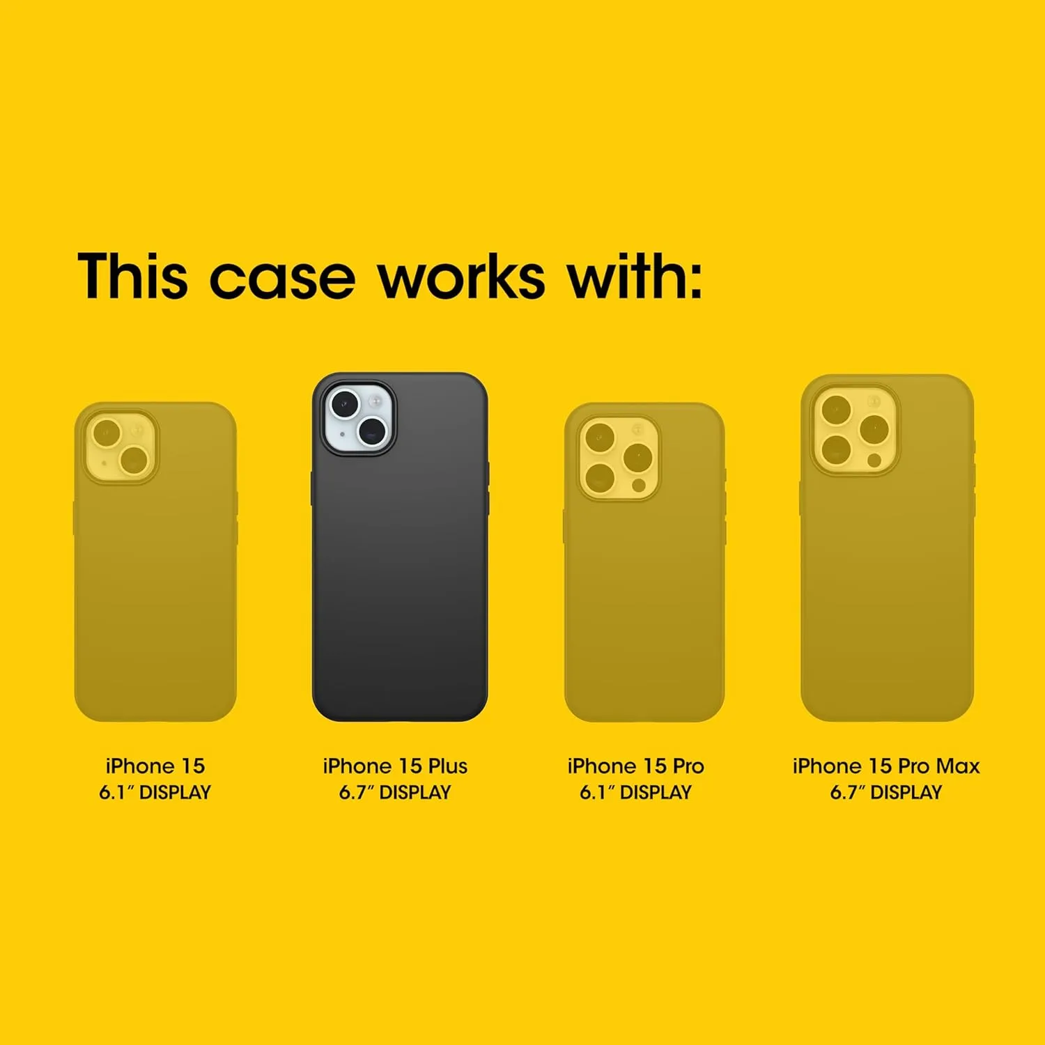 OtterBox iPhone 15 Plus and iPhone 14 Plus Symmetry Series Case - Black, Snaps to MagSafe, Ultra-Sleek, Raised Edges Protect Camera & Screen