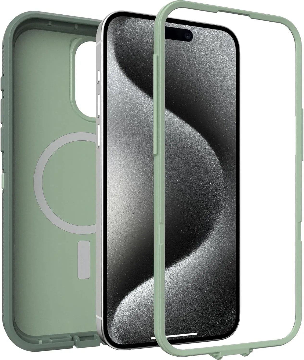 OtterBox iPhone 15 Pro MAX (Only) Defender Series XT Case - Emerald ISLE (Green), Screenless, Rugged, Snaps to MagSafe, Lanyard Attachment