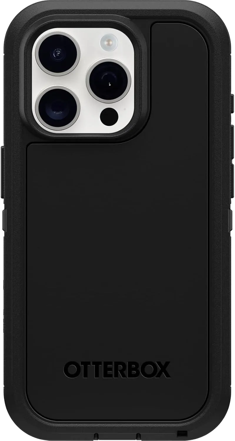 OtterBox iPhone 15 Pro (Only) Defender Series XT Case - Black, screenless, Rugged, Snaps to MagSafe, Lanyard Attachment