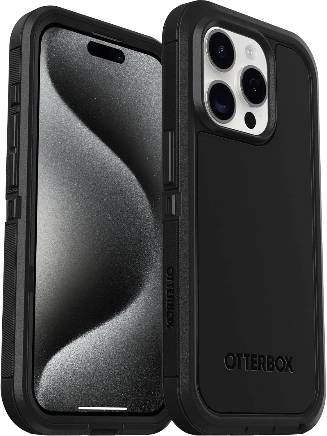 OtterBox iPhone 15 Pro (Only) Defender Series XT Case - Black, screenless, Rugged, Snaps to MagSafe, Lanyard Attachment