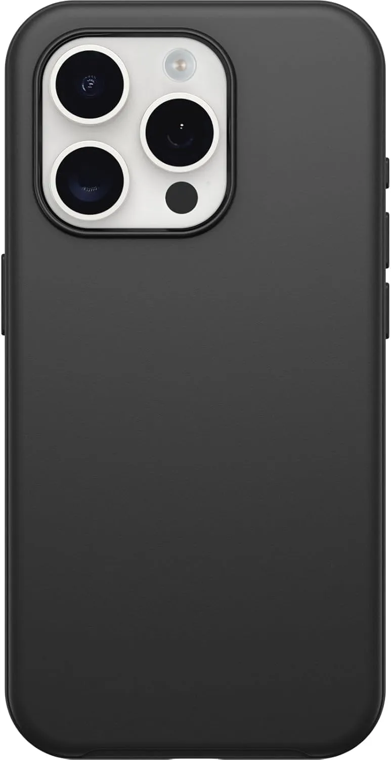OtterBox iPhone 15 Pro (Only) Symmetry Series Case - Black, Snaps to MagSafe, Ultra-Sleek, Raised Edges Protect Camera & Screen