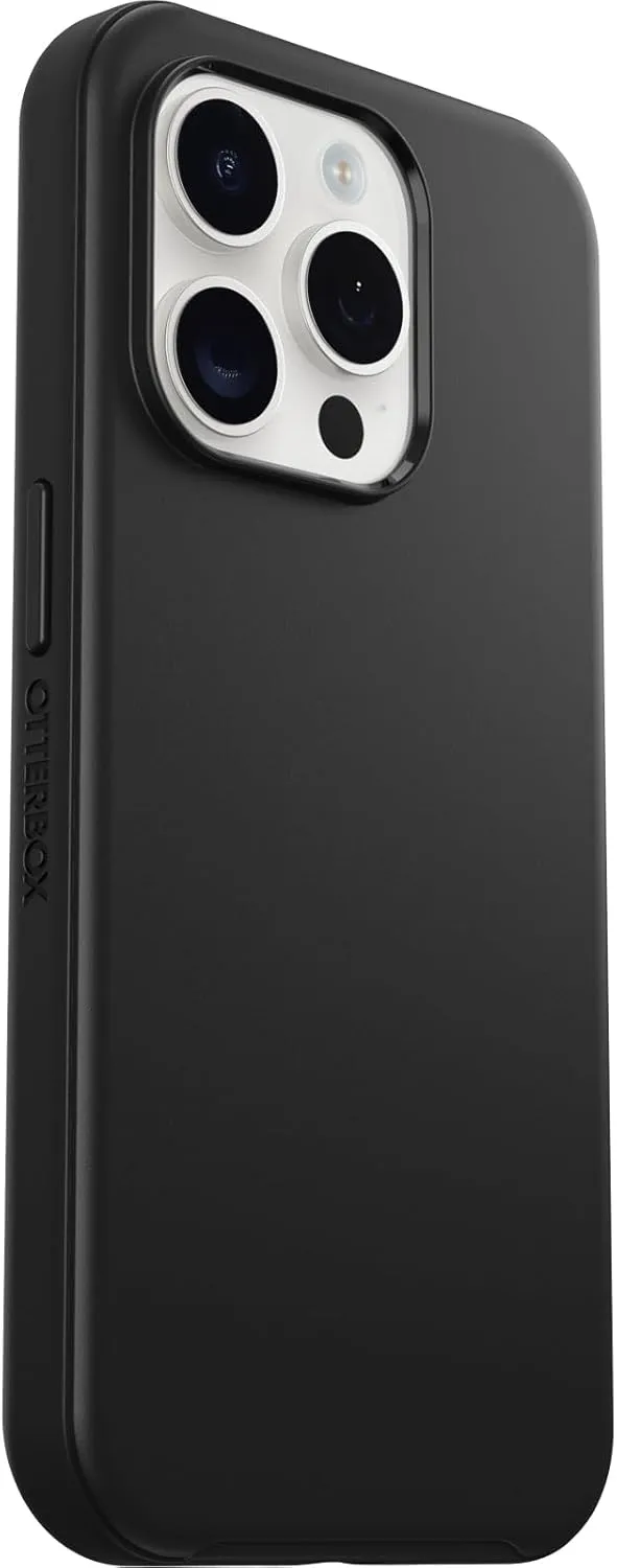 OtterBox iPhone 15 Pro (Only) Symmetry Series Case - Black, Snaps to MagSafe, Ultra-Sleek, Raised Edges Protect Camera & Screen