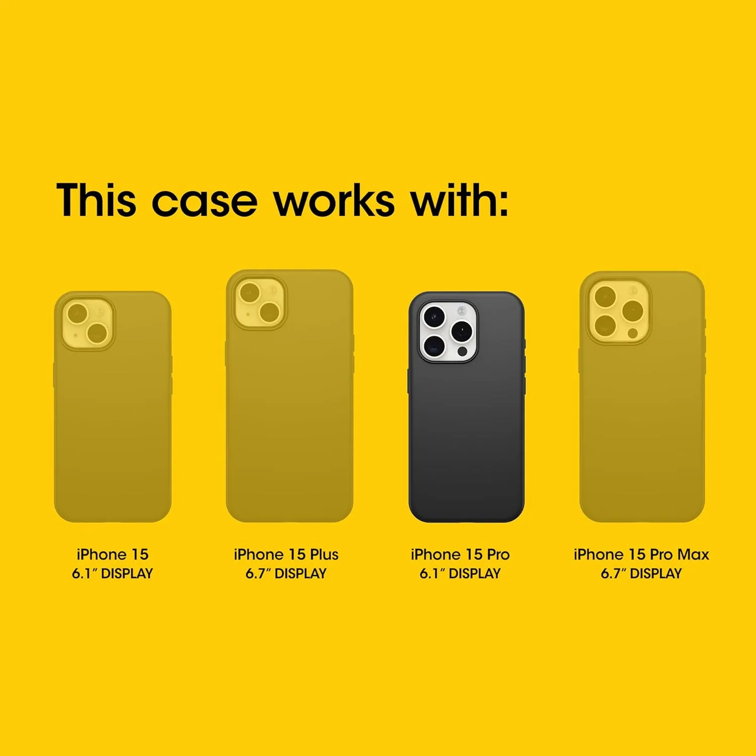 OtterBox iPhone 15 Pro (Only) Symmetry Series Case - Burnout Sky (Black), Snaps to MagSafe, Ultra-Sleek, Raised Edges Protect Camera & Screen