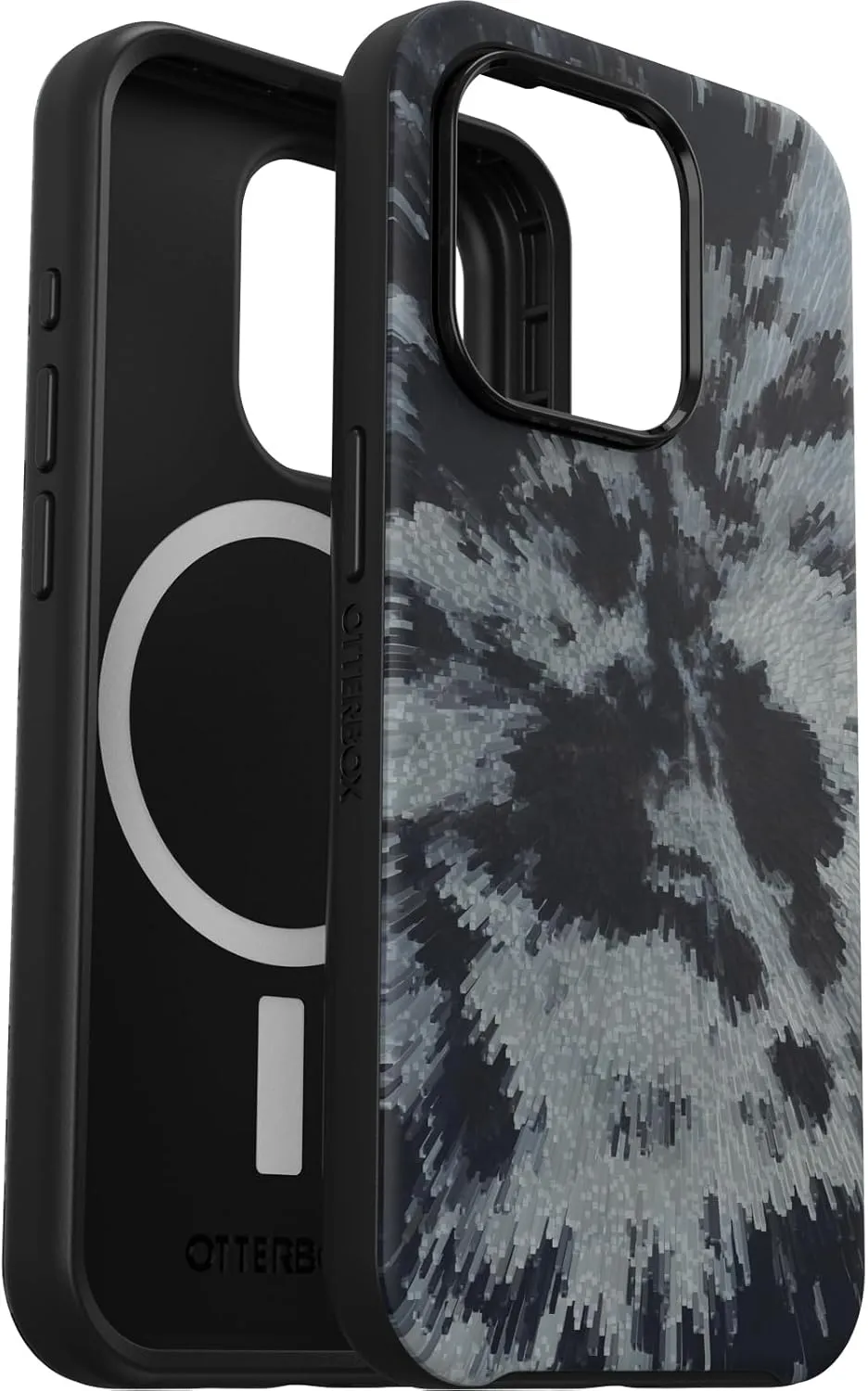 OtterBox iPhone 15 Pro (Only) Symmetry Series Case - Burnout Sky (Black), Snaps to MagSafe, Ultra-Sleek, Raised Edges Protect Camera & Screen