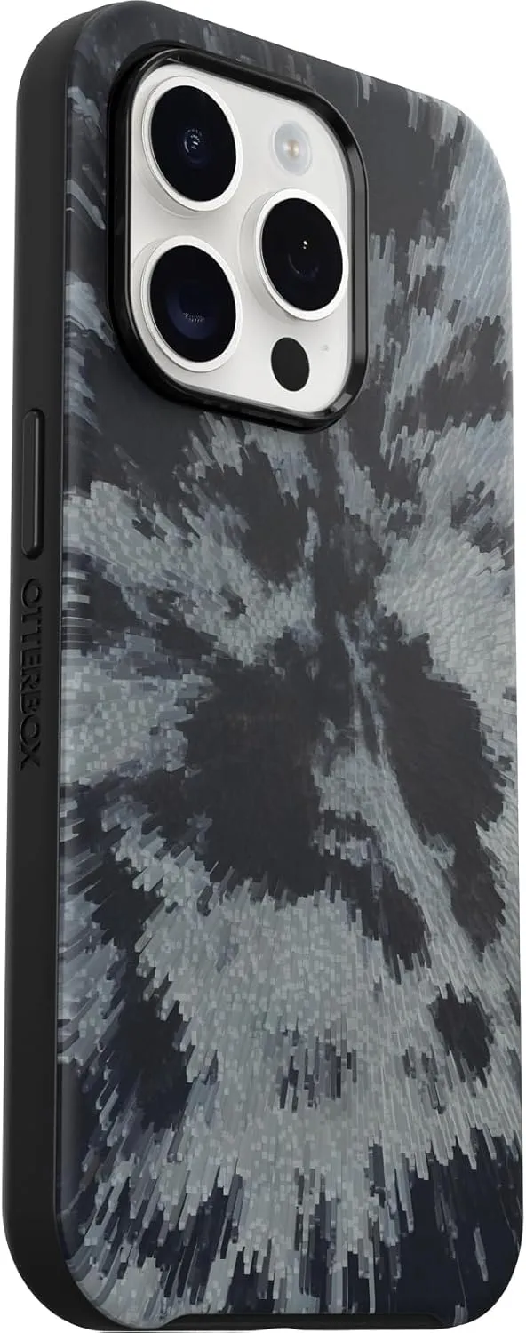 OtterBox iPhone 15 Pro (Only) Symmetry Series Case - Burnout Sky (Black), Snaps to MagSafe, Ultra-Sleek, Raised Edges Protect Camera & Screen