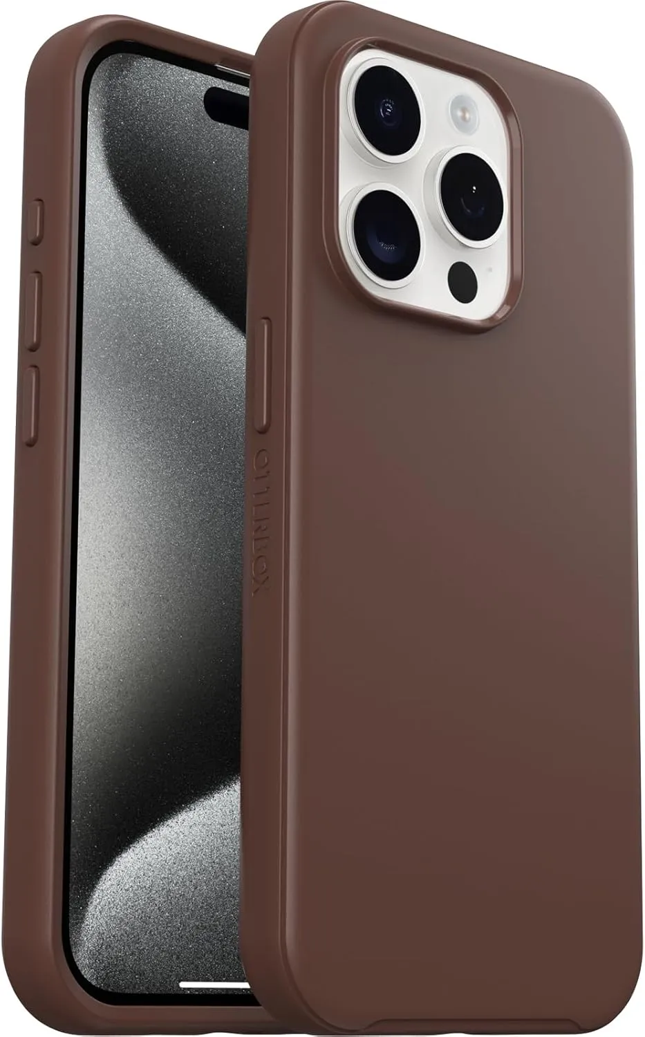 OtterBox iPhone 15 Pro (Only) Symmetry Series Case - Chocolate BAR (Brown), Snaps to MagSafe, Ultra-Sleek, Raised Edges Protect Camera & Screen