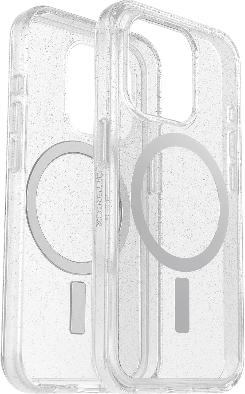 OtterBox iPhone 15 Pro (Only) Symmetry Series Clear Case - Stardust (Clear/Silver), Snaps to MagSafe, Ultra-Sleek, Raised Edges Protect Camera & Screen