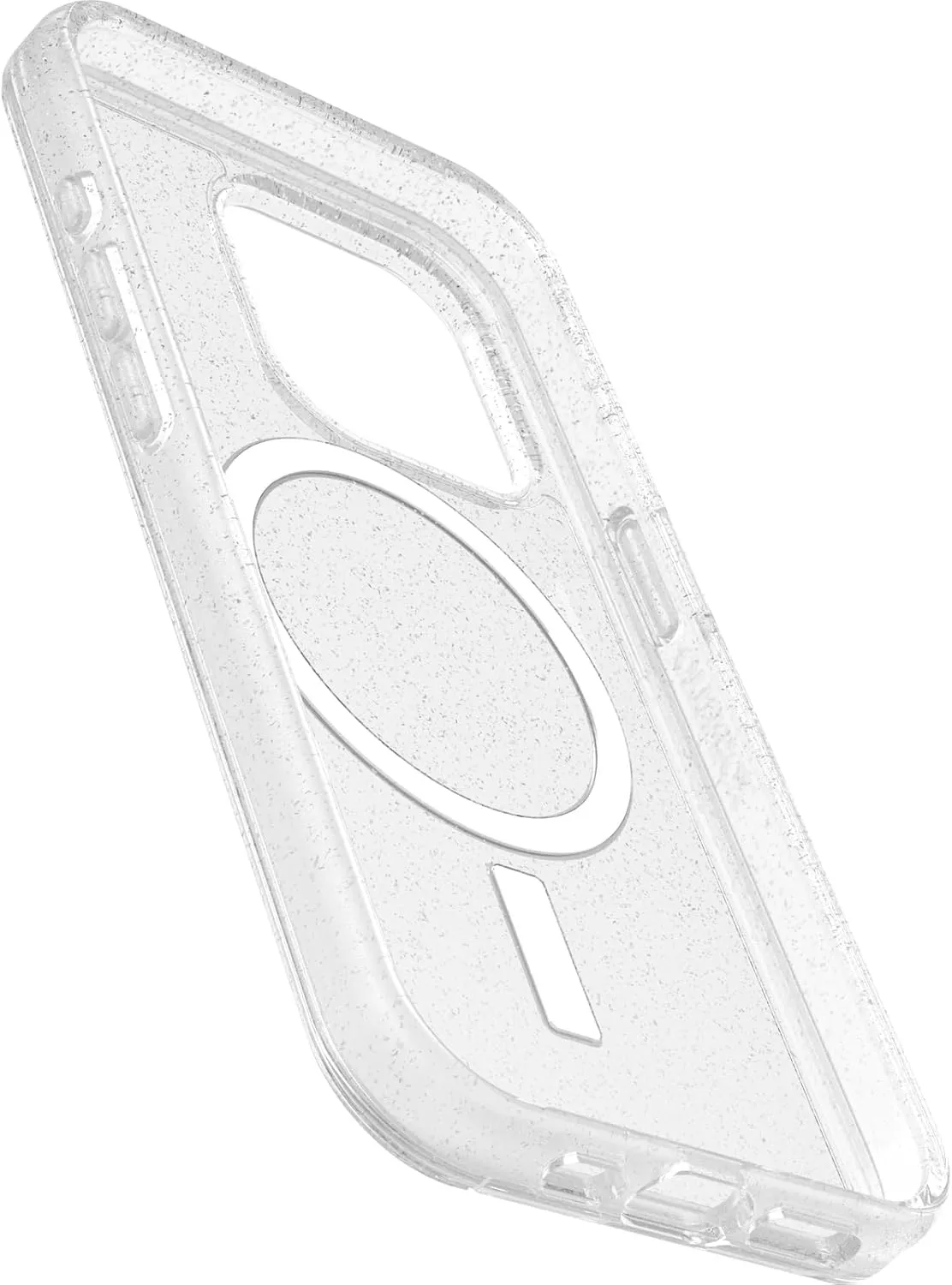 OtterBox iPhone 15 Pro (Only) Symmetry Series Clear Case - Stardust (Clear/Silver), Snaps to MagSafe, Ultra-Sleek, Raised Edges Protect Camera & Screen