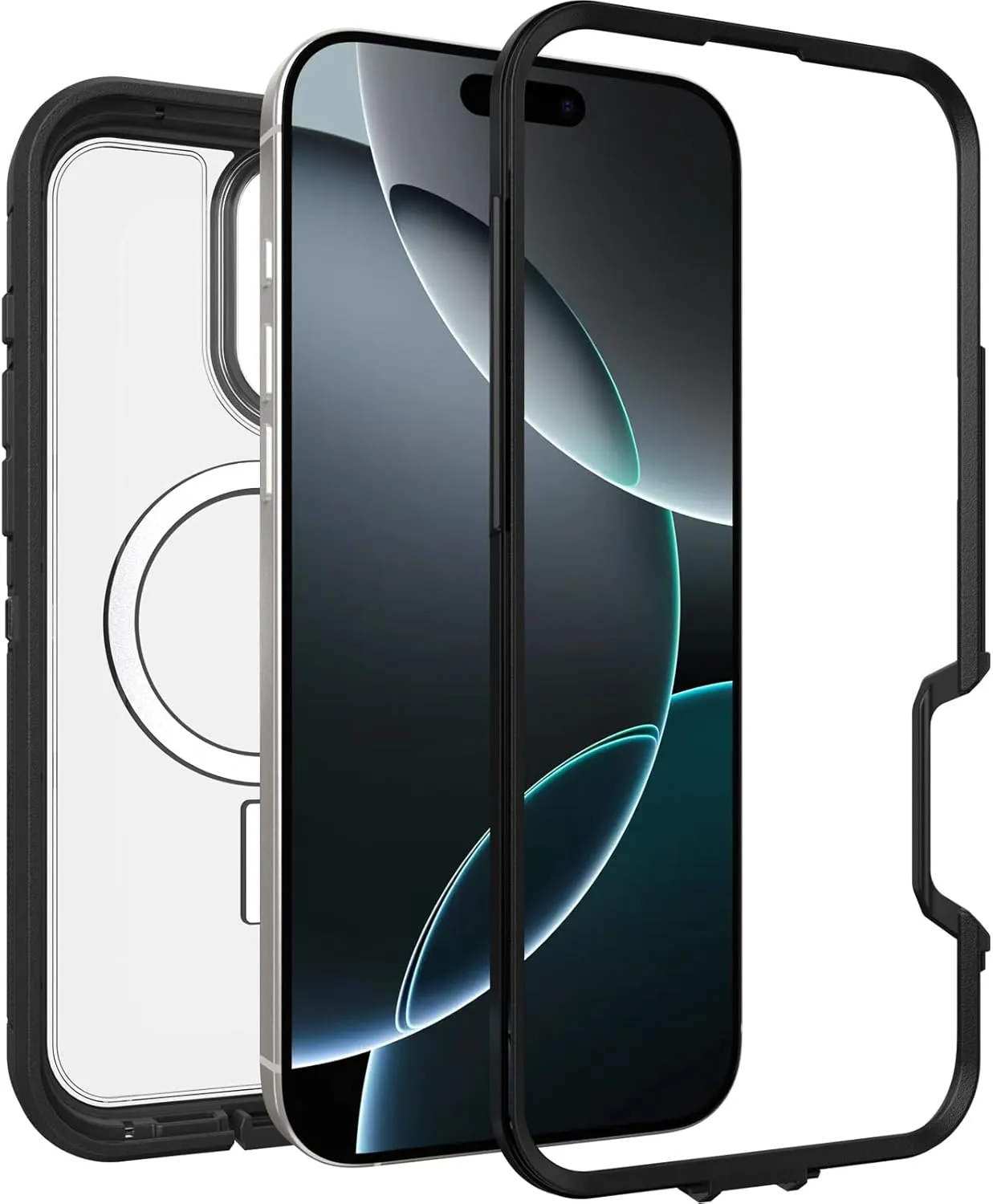 OtterBox iPhone 16 Pro Max Defender Series XT Clear Case - Dark Side (Single unit ships in polybag)