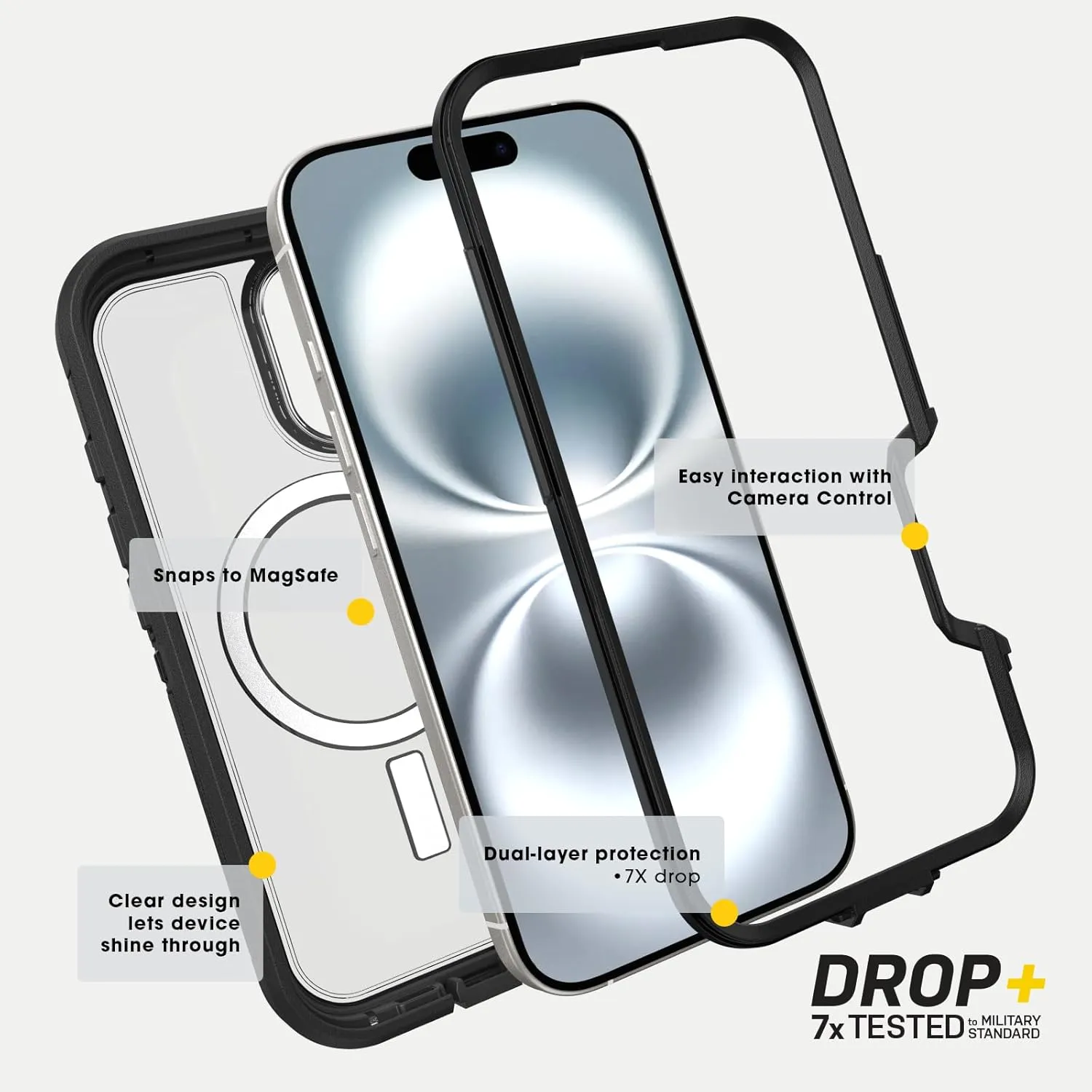 OtterBox iPhone 16 Pro Max Defender Series XT Clear Case - Dark Side