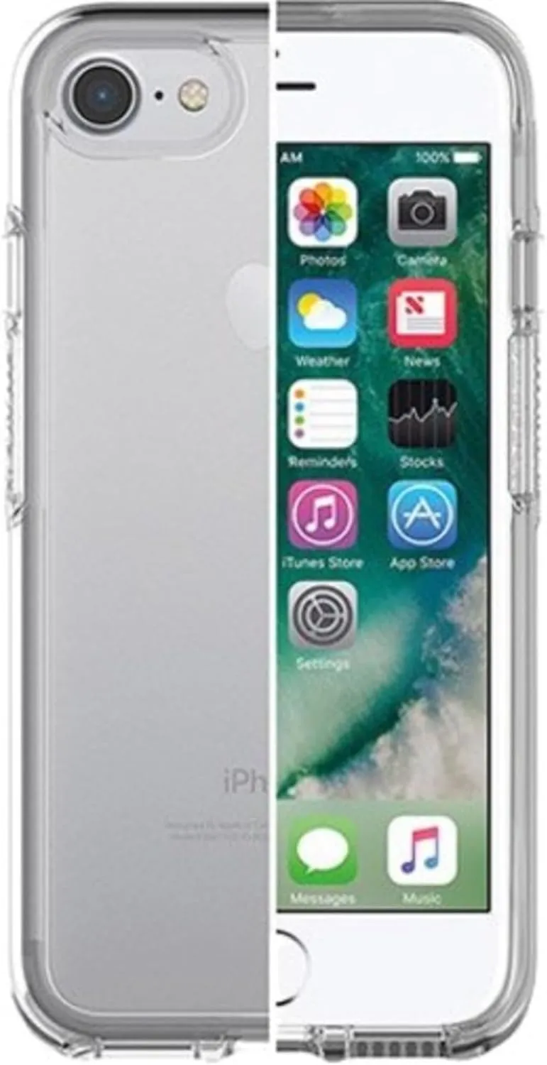 OtterBox iPhone SE 3rd/2nd Gen, iPhone 8 & iPhone 7 (not compatible with Plus sized models) Symmetry Series Case- CLEAR, ultra-sleek, wireless charging compatible, raised edges protect camera & screen