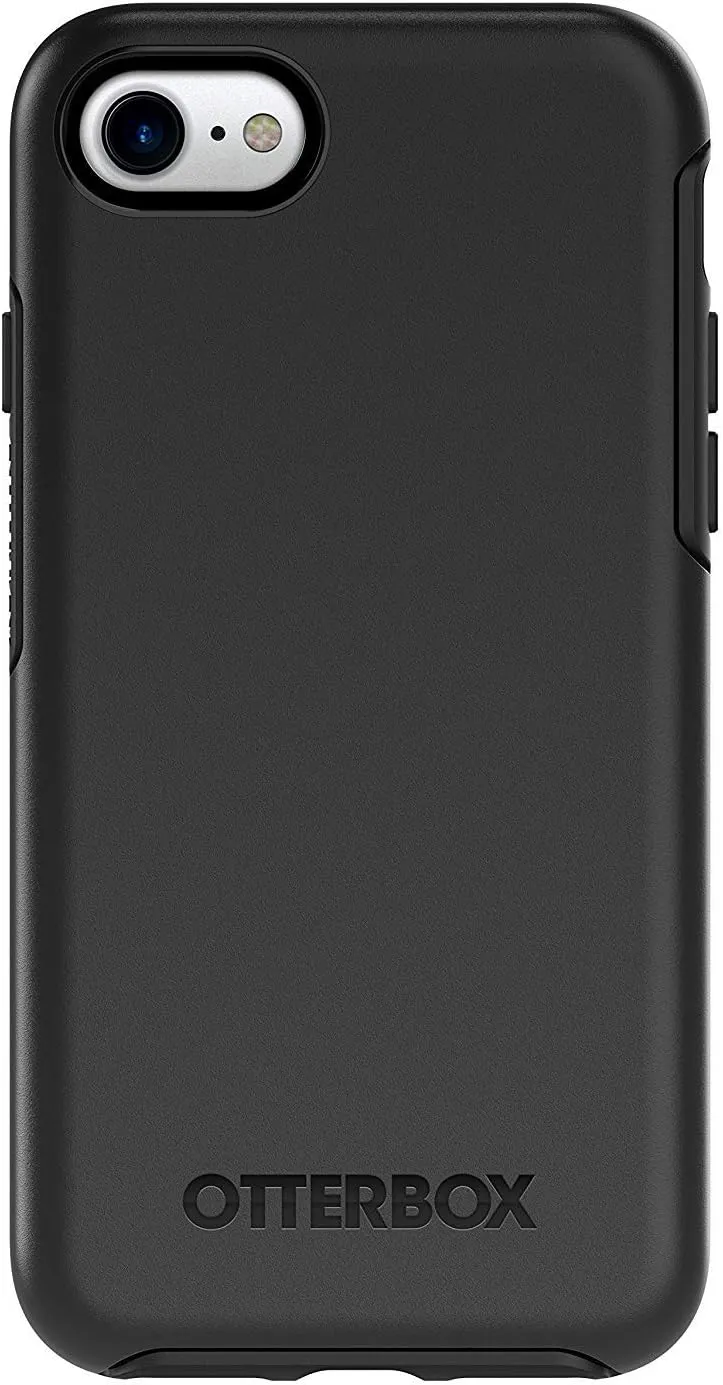 OtterBox iPhone SE 3rd/2nd Gen, iPhone 8/7 (not Compatible with Plus Sized Models) Symmetry Series Case - Black, Ultra-Sleek, Wireless Charging Compatible, Raised Edges Protect Camera & Screen
