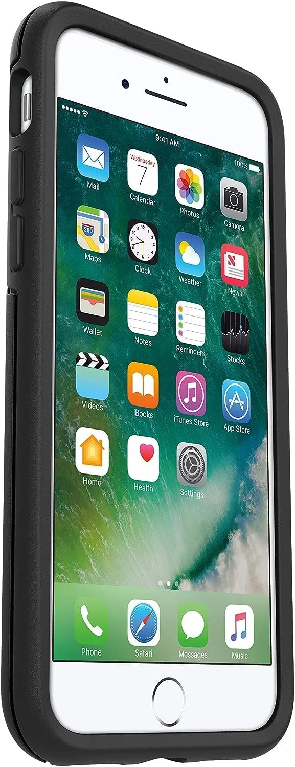 OtterBox iPhone SE 3rd/2nd Gen, iPhone 8/7 (not Compatible with Plus Sized Models) Symmetry Series Case - Black, Ultra-Sleek, Wireless Charging Compatible, Raised Edges Protect Camera & Screen