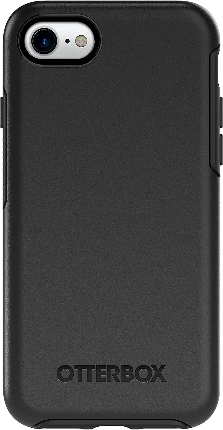 OtterBox iPhone SE 3rd/2nd Gen, iPhone 8/7 (not Compatible with Plus Sized Models) Symmetry Series Case - Black, Ultra-Sleek, Wireless Charging Compatible, Raised Edges Protect Camera & Screen