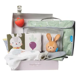 Outdoor Developmental kit, 7 Products Bamboo Swaddle, Baby Soft Book, Pacifier case, Changing mat, Carry Bag, rattling Toy Best for Newborns & up Development Montessori Infant Toys 0-6 Months Babies