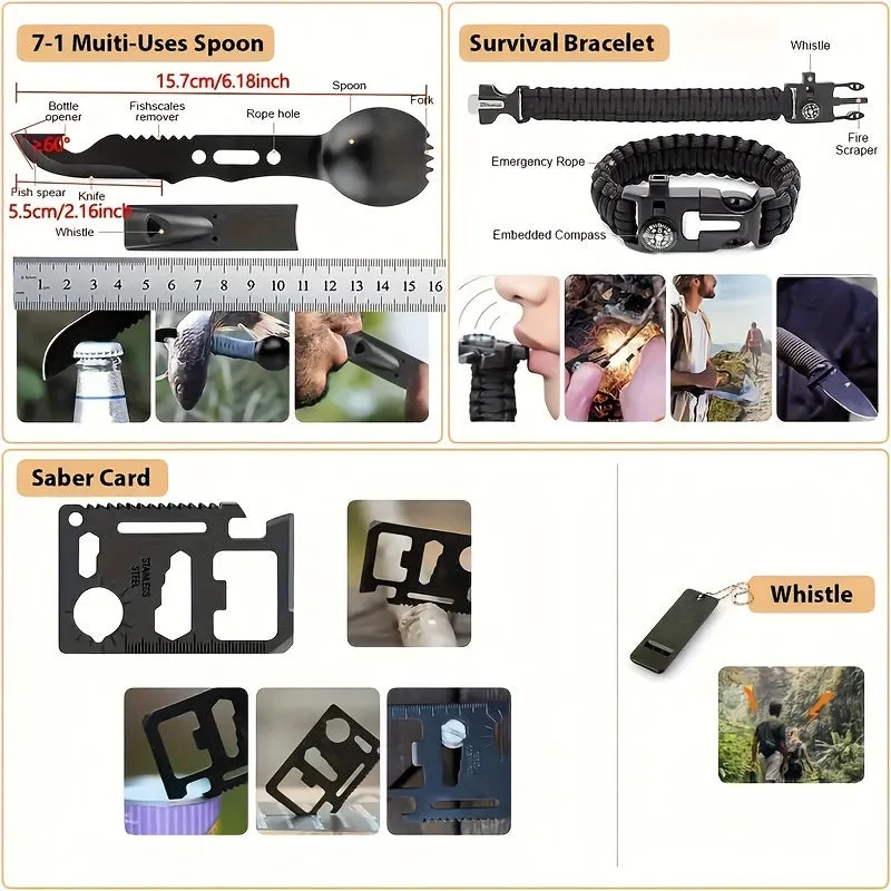 Outdoor Survival Kit with Molle System and Emergency Tent