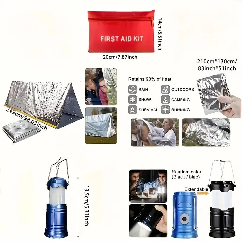Outdoor Survival Kit with Molle System and Emergency Tent