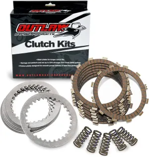 Outlaw Racing ORC200 Complete Clutch Repair Rebuild Kit - Includes Springs Steel & Fiber Plates - Compatible with Yamaha YFM250 Raptor/SE/Custom