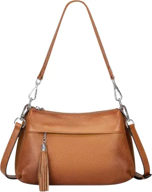 Over Earth Leather Handbags for Women Small Hobo Shoulder Bag Ladies Crossbody Purse