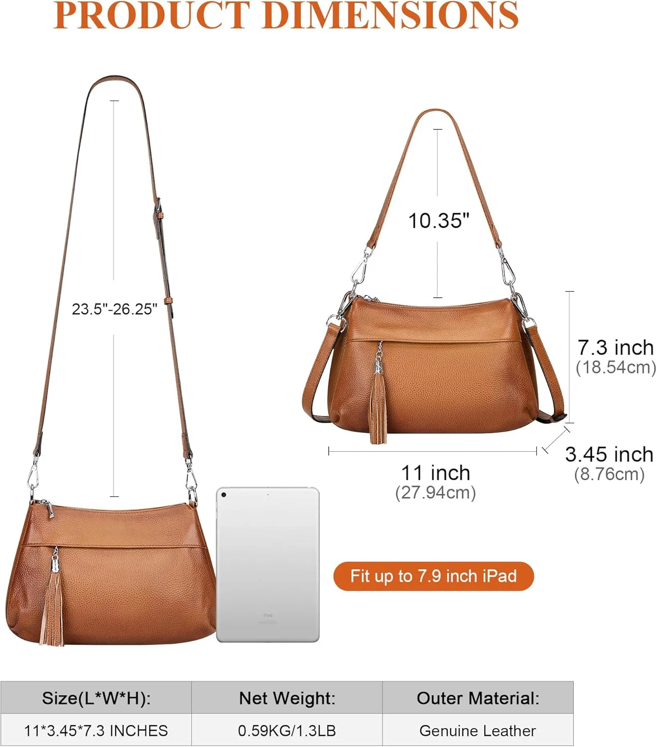 Over Earth Leather Handbags for Women Small Hobo Shoulder Bag Ladies Crossbody Purse