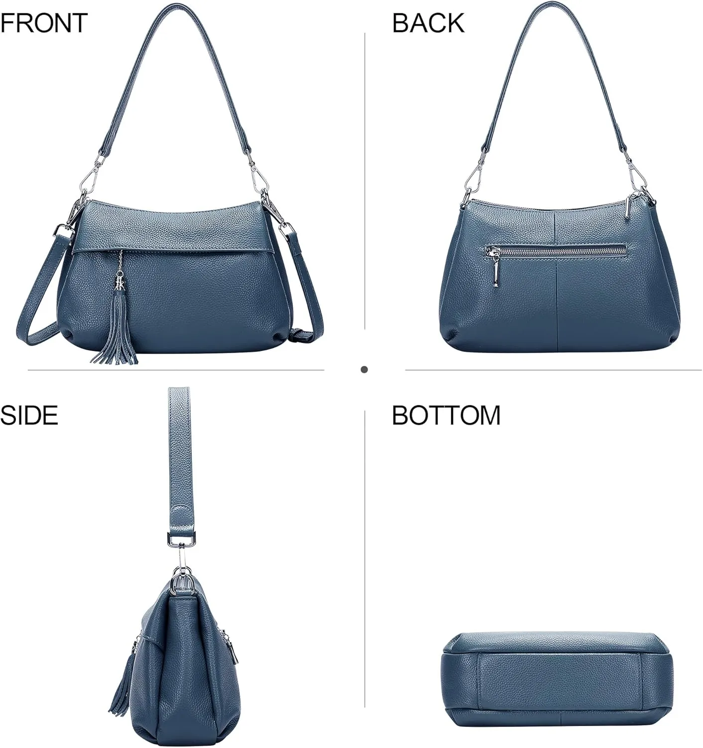Over Earth Leather Handbags for Women Small Hobo Shoulder Bag Ladies Crossbody Purse