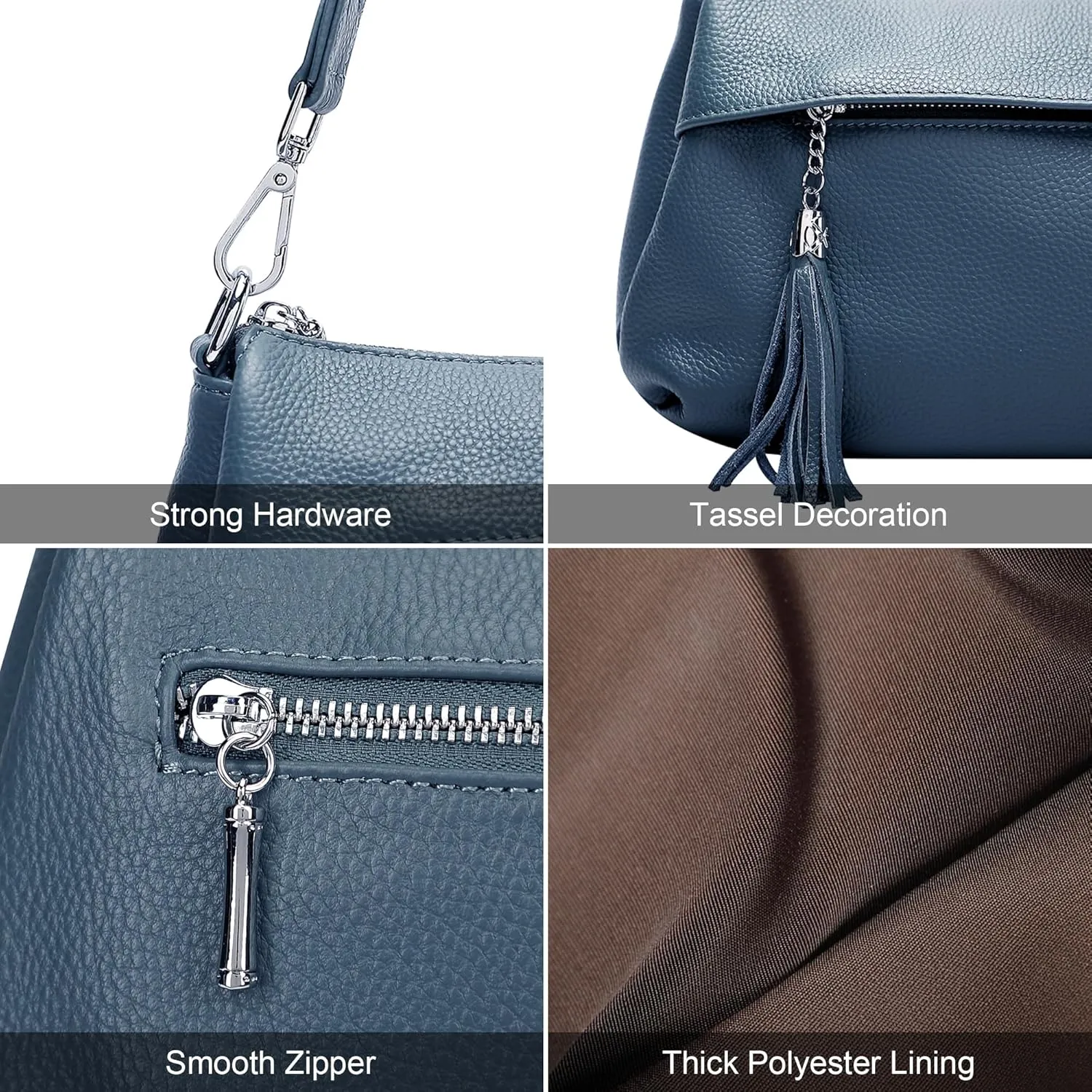Over Earth Leather Handbags for Women Small Hobo Shoulder Bag Ladies Crossbody Purse