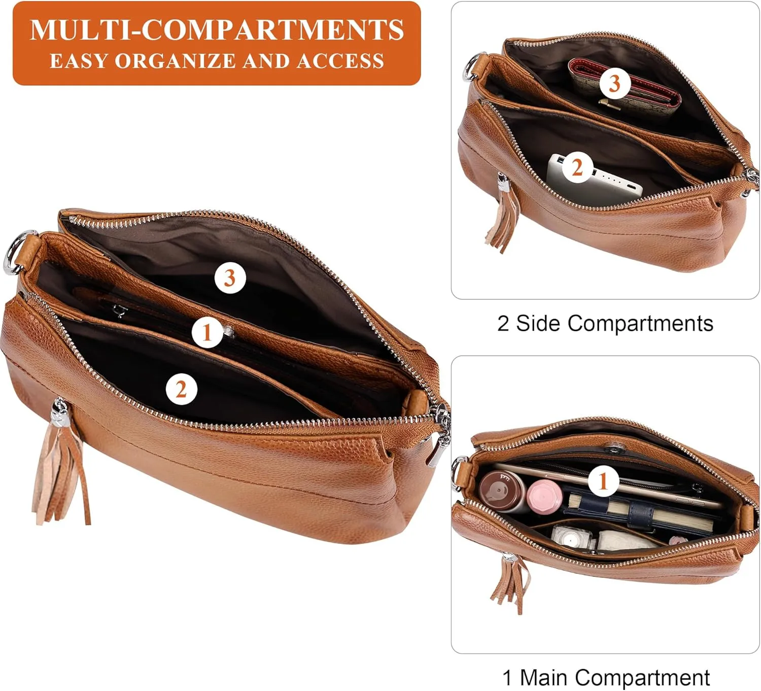Over Earth Leather Handbags for Women Small Hobo Shoulder Bag Ladies Crossbody Purse