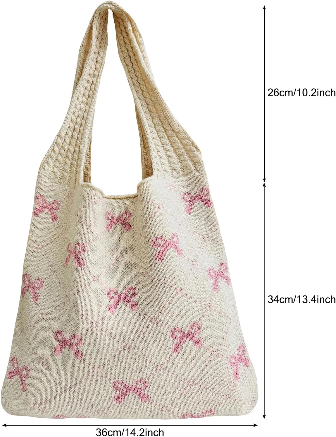 Ovida Crochet Tote Bag Mesh Beach Bag Fairycore Hobo Fairy Grunge Aesthetic Shoulder Bag Y2k Purse for Women Girls