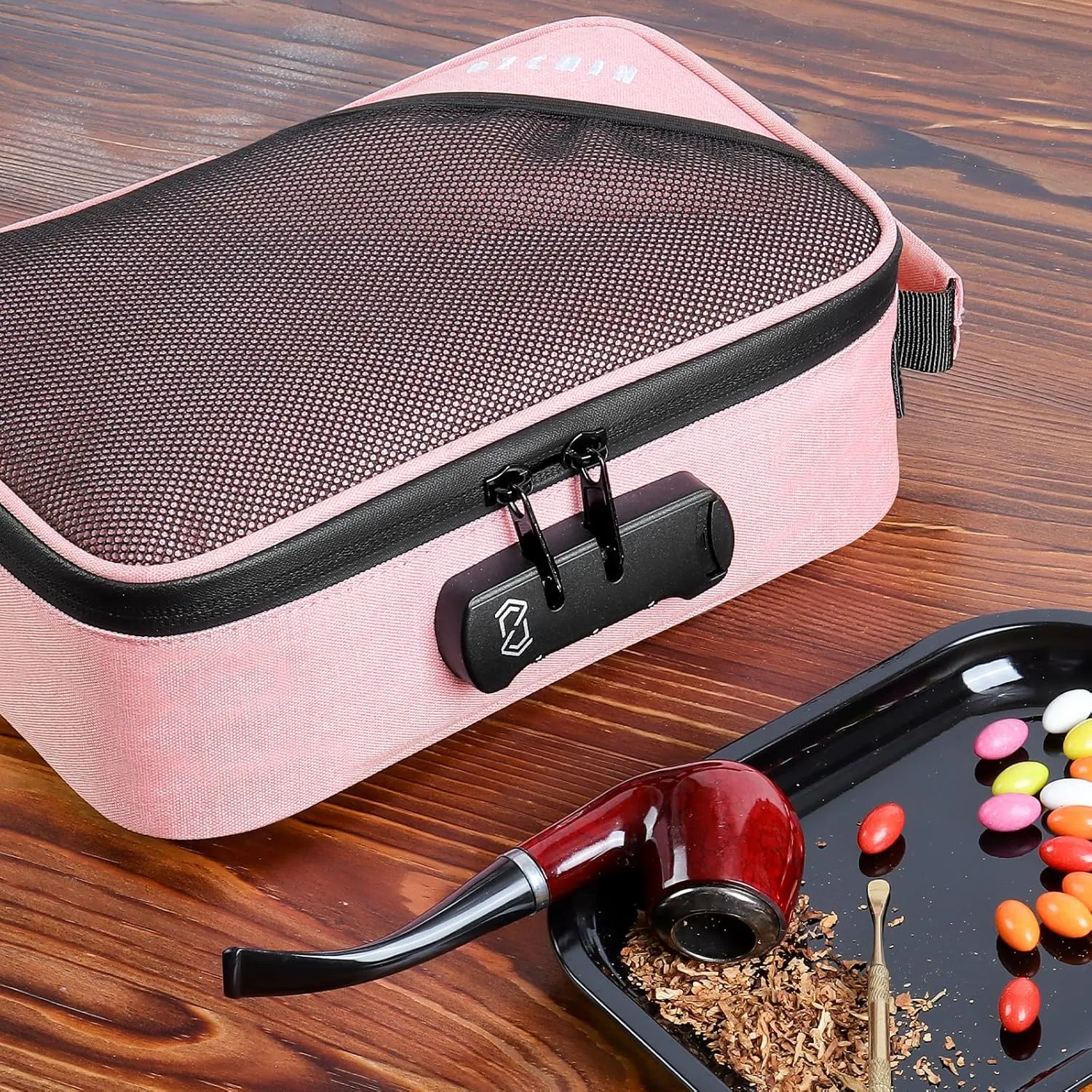 OZCHIN Smell Proof Bag with Combination Lock 9.5" x 6" x 3.5" File Organizer Case Container Medicine Lock Travel Storage Case Safe Bag for Documents and Valuables Storage
