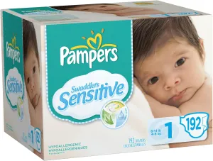 Pampers Swaddlers Sensitive, Size 1, 192-Count