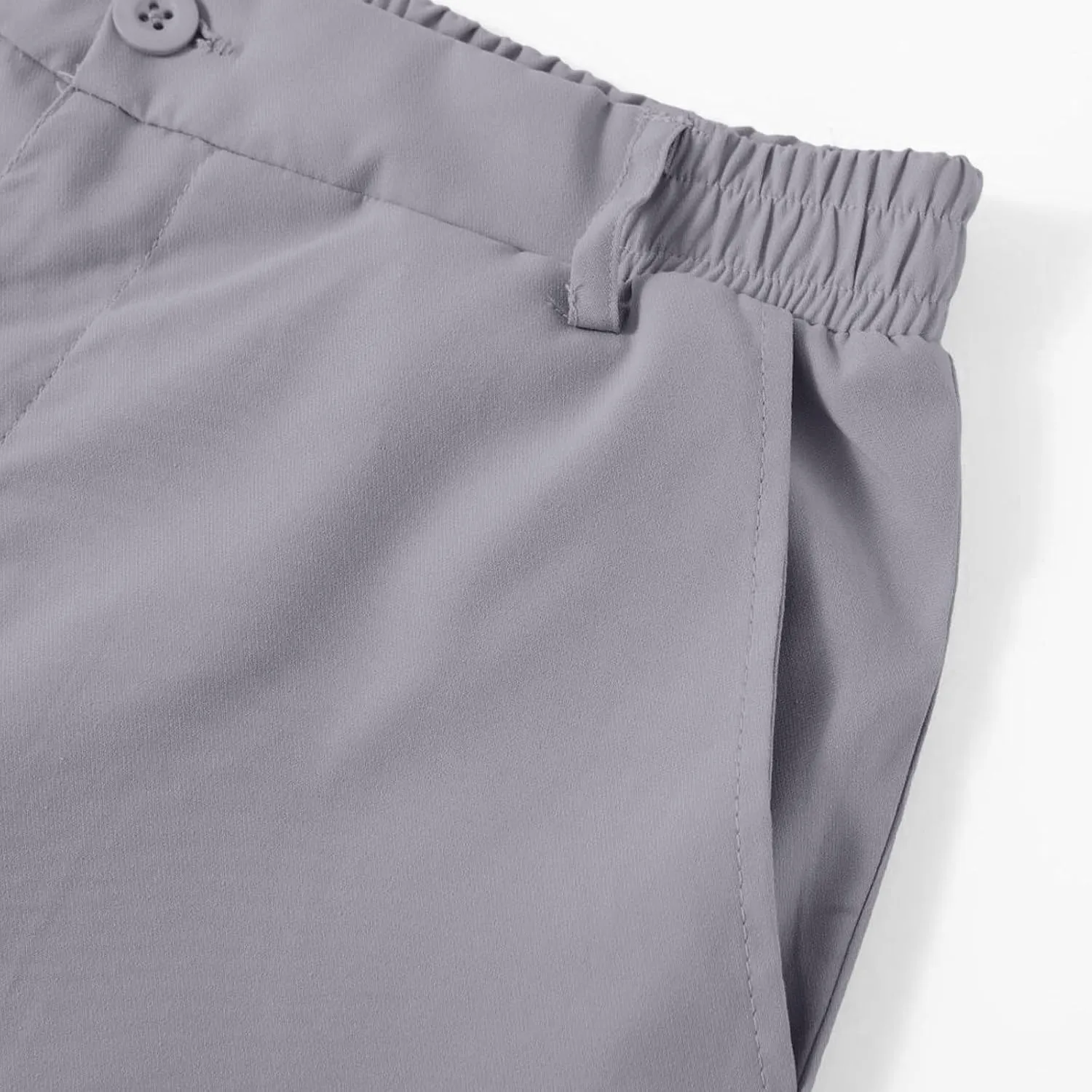Pants for Men Casual Lightweight Relaxed Fit Chino Pant with Pocket Button Elastic Waistband Baggy Business Trousers