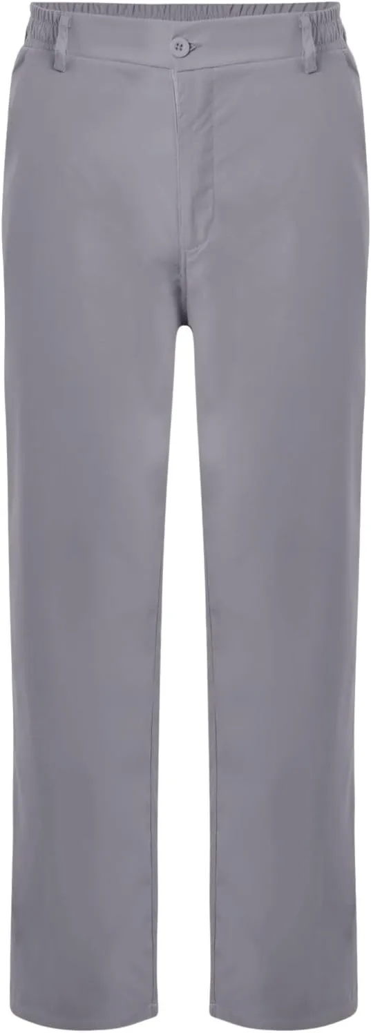 Pants for Men Casual Lightweight Relaxed Fit Chino Pant with Pocket Button Elastic Waistband Baggy Business Trousers