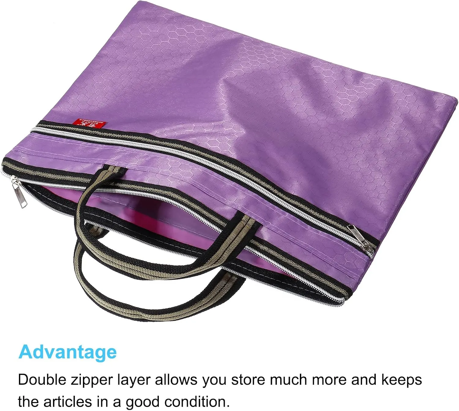 PATIKIL Waterproof Zipper File Bag, Documents Books Tools Storage Zip Pouch for Office Travel, Purple