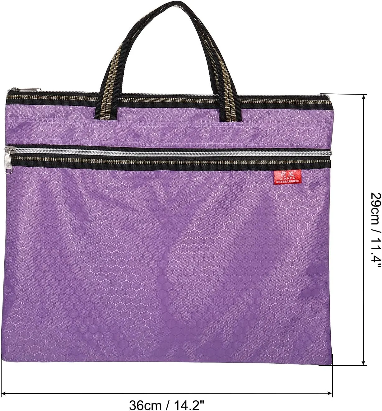 PATIKIL Waterproof Zipper File Bag, Documents Books Tools Storage Zip Pouch for Office Travel, Purple