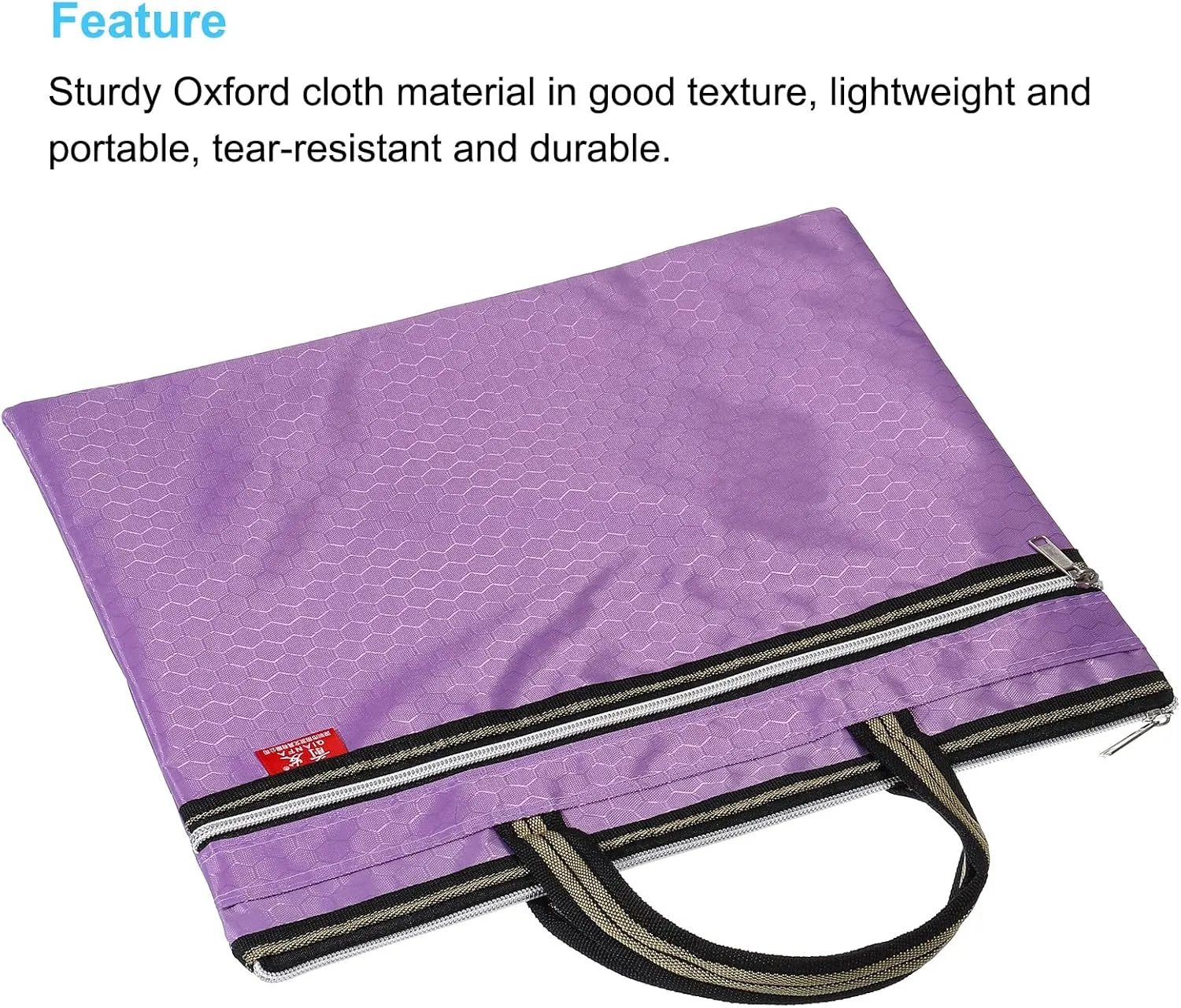 PATIKIL Waterproof Zipper File Bag, Documents Books Tools Storage Zip Pouch for Office Travel, Purple