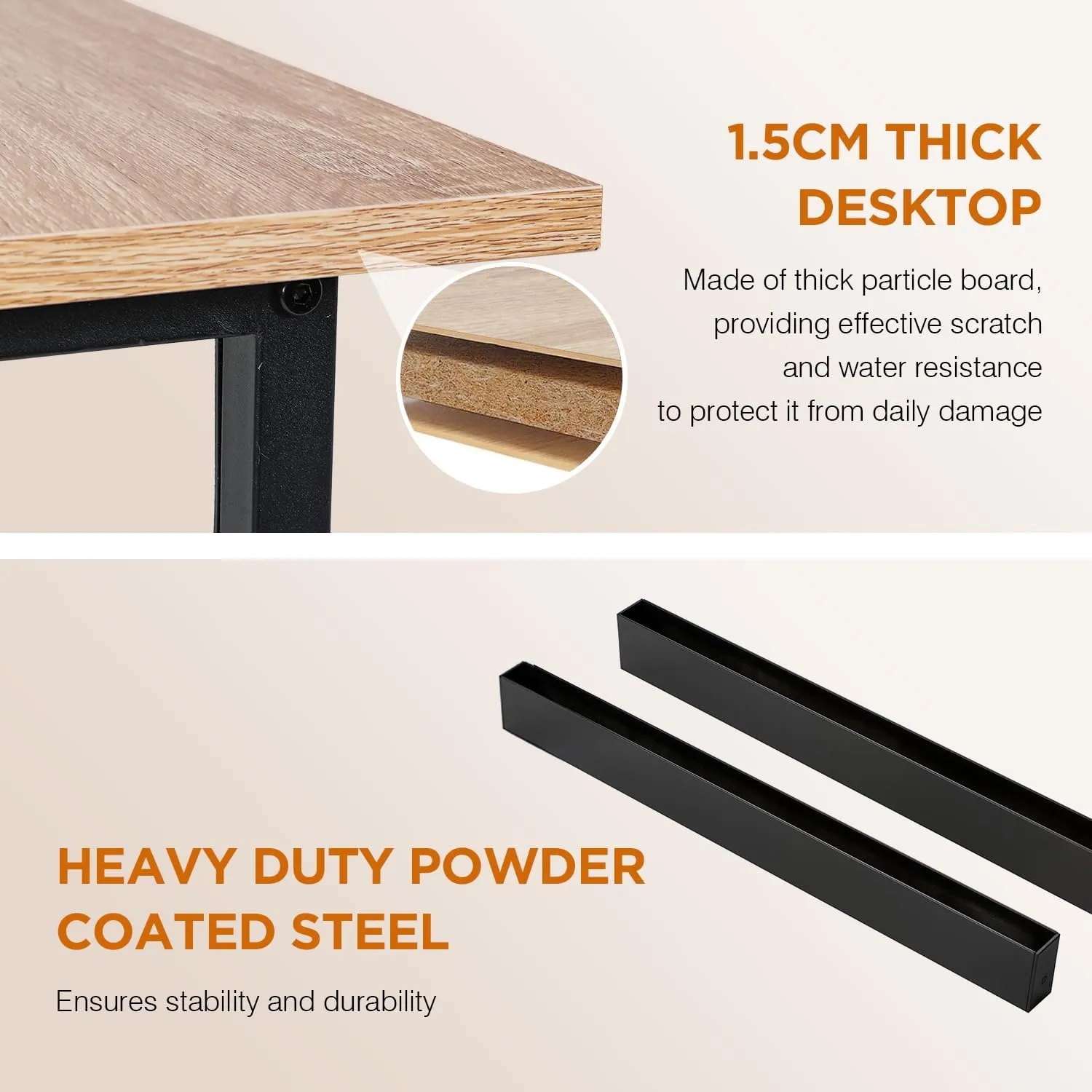 PayLessHere 32/39/47 inch Computer Desk Study Writing Table, Adjustable feet, Modern Furniture for Home Office (1, Nature, 32 inch)