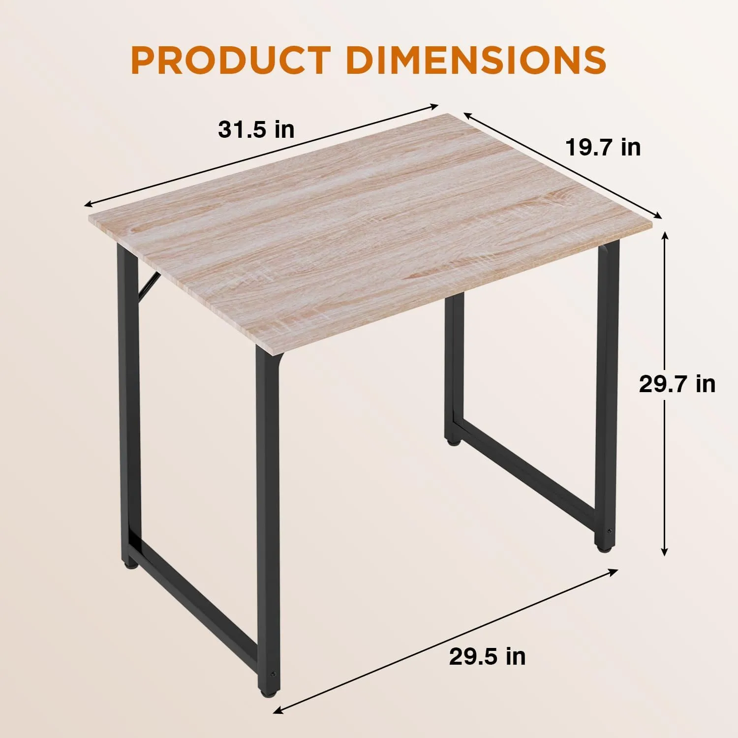 PayLessHere 32/39/47 inch Computer Desk Study Writing Table, Adjustable feet, Modern Furniture for Home Office (1, Nature, 32 inch)