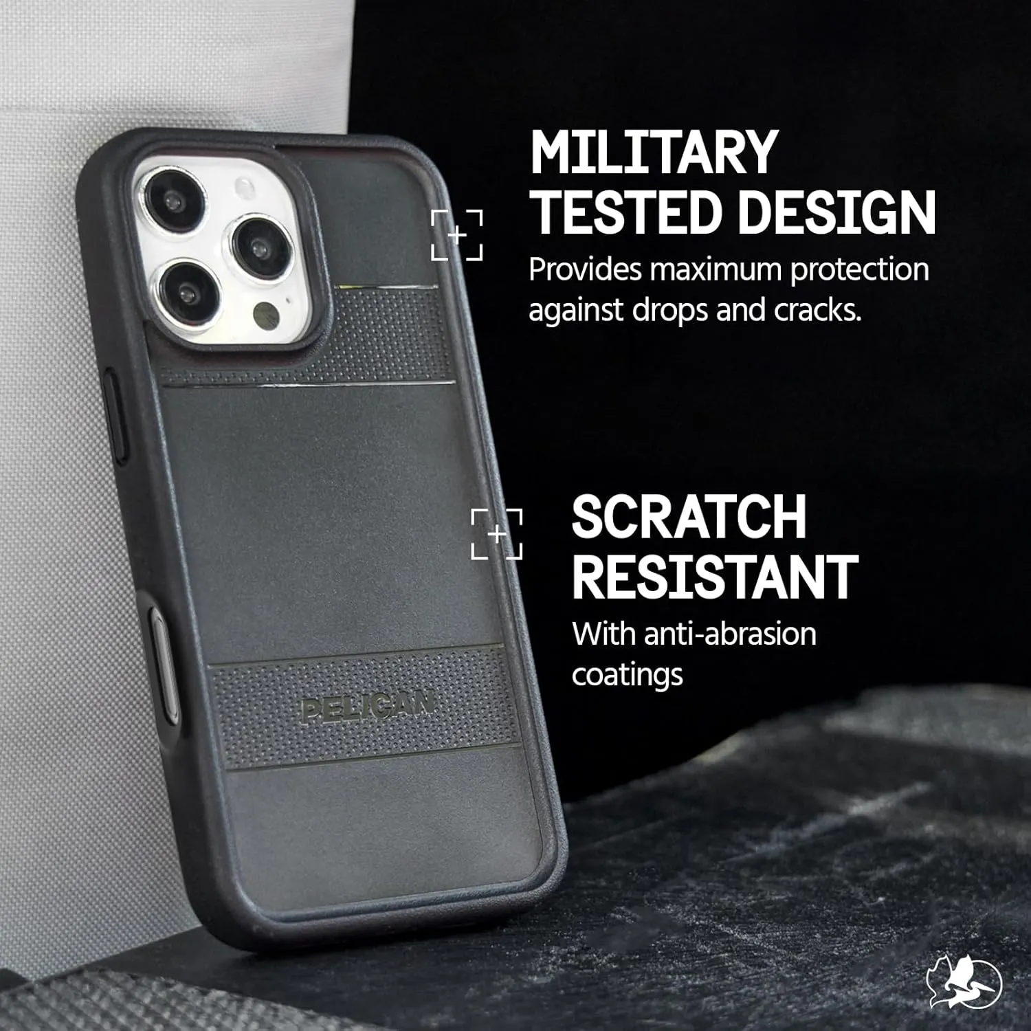 Pelican Protector iPhone 16 Pro Max Case [Compatible with MagSafe] Rugged Magnetic Phone Case with 16ft Military-Grade Drop Protection - Heavy Duty Phone Cover for iPhone 16 Pro Max - Black