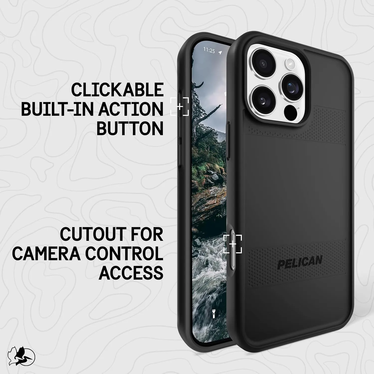 Pelican Protector iPhone 16 Pro Max Case [Compatible with MagSafe] Rugged Magnetic Phone Case with 16ft Military-Grade Drop Protection - Heavy Duty Phone Cover for iPhone 16 Pro Max - Black