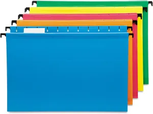 Pendaflex SureHook Reinforced Hanging Folders, Legal Size, Assorted Colors, 1/5 Cut, 20/BX (6153 1/5 Asst)