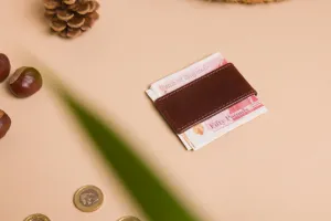 Personalised Engraved Dark Brown Leather Money Clip