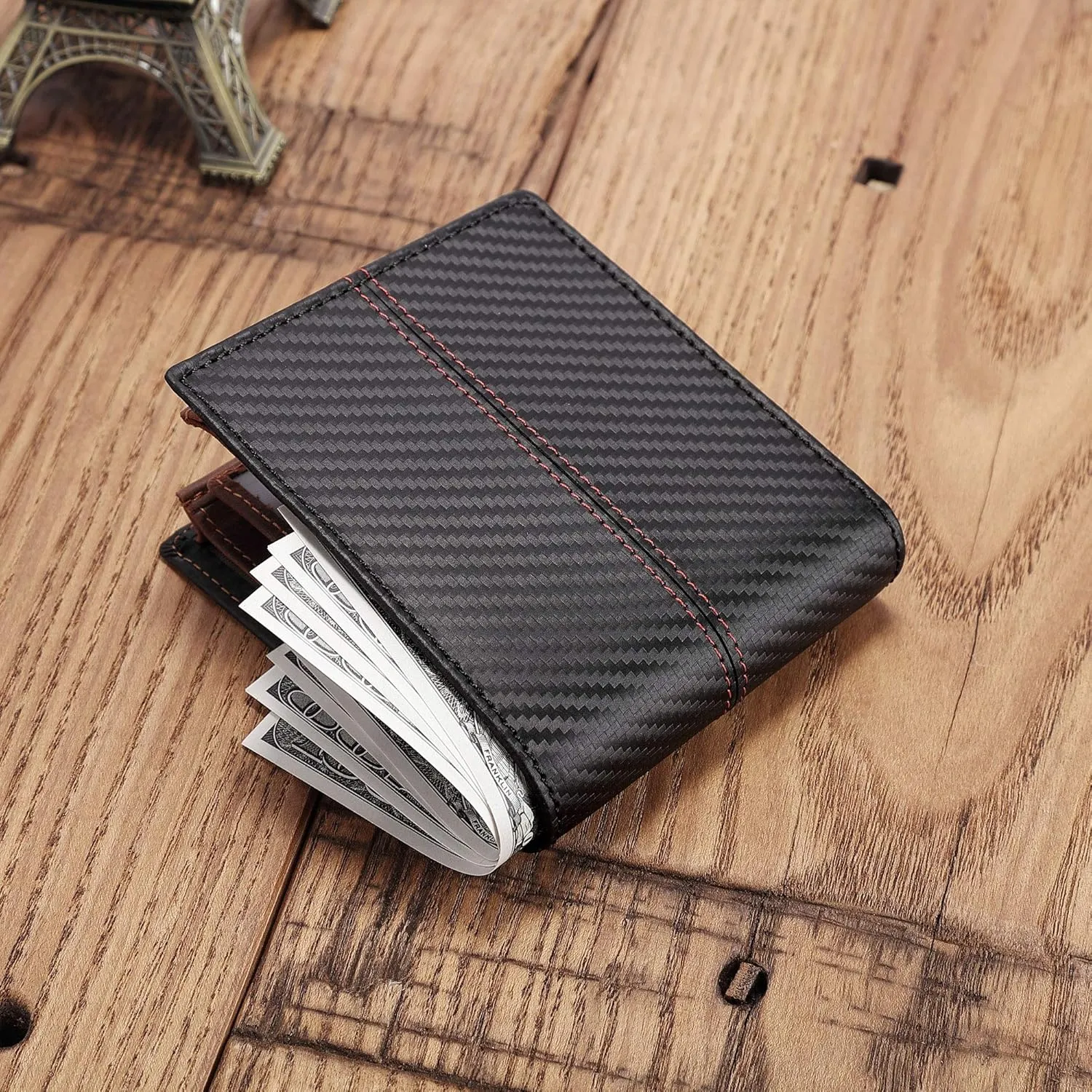 Personalized Engraved Leather Wallet for Dad from Daughter - Christmas Birthday Fathers Day Thanksgiving - I Love You - Men Custom Bifold Wallets for Him with Romatic Message
