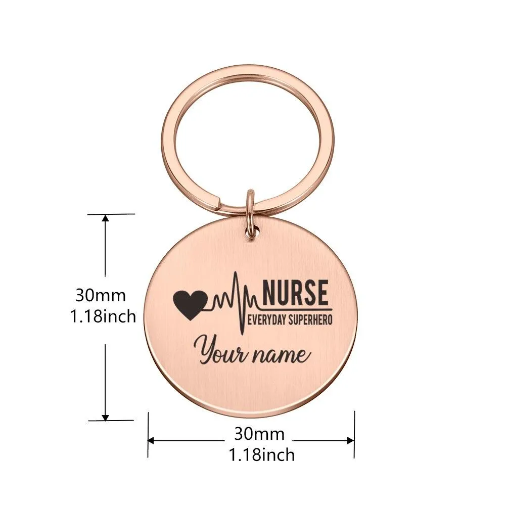 Personalized Nurse Keychain Gift