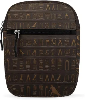 Personalized Small Crossbody Bag Water Resistant Messenger Bags Mini Egyptian Hieroglyph Printing SlingBag For Men Women