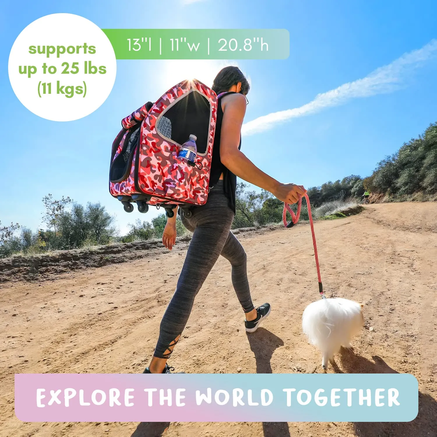 Petique Pet Carrier, Dog Carrier for Small Size Pets, 5-in-1 Ventilated Carrier Bag for Cats & Dogs